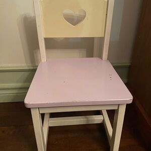Heart Cutout purple and white Wooden Chair